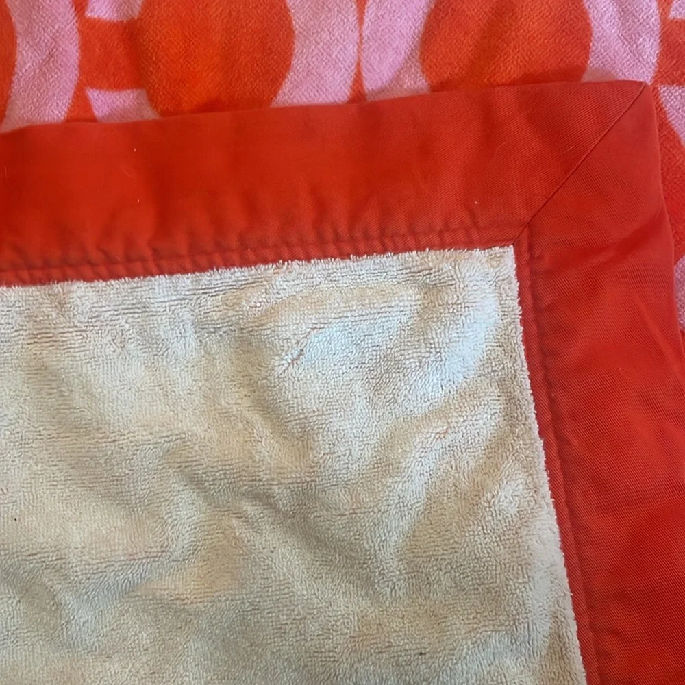 Coach Luxurious Y2K Beach towel Bright Orange and Light Pink